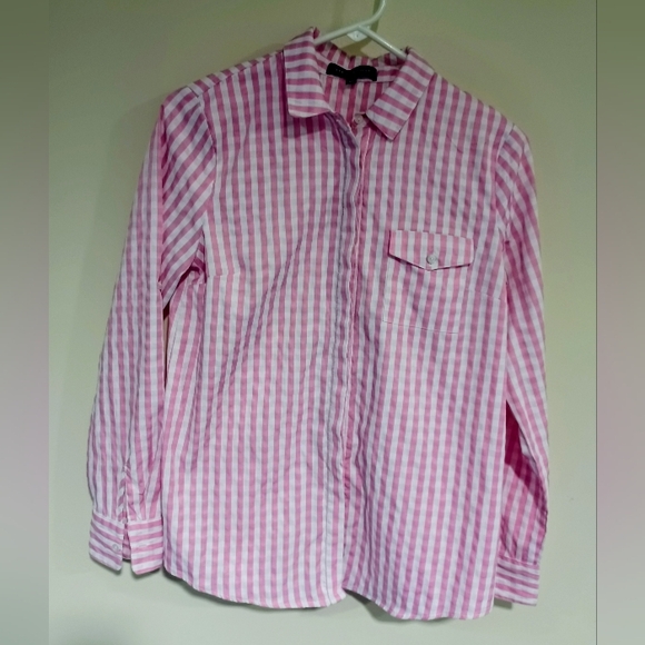 Gibson Tops - Classic Pink and White Gingham Button Down Shirt